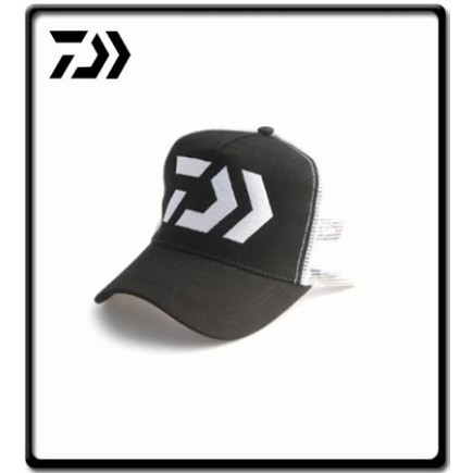 Curved Truckers Cap - Black/White Mesh | Daiwa 