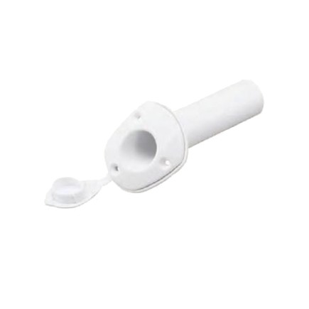 Plastic Boat Rod Holder with Cap | White