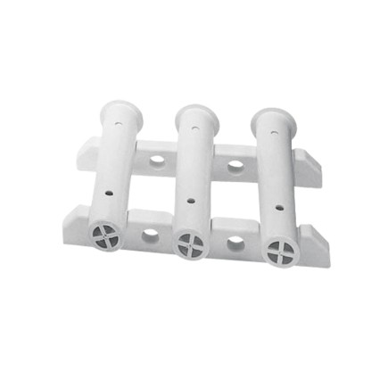 3 Rod Storage Rack Set Bulkhead Mount| White