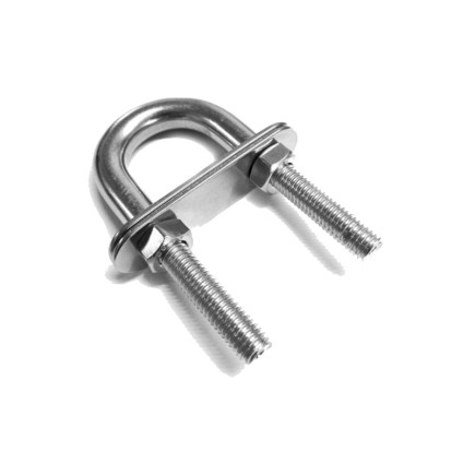 8mm x 100 - U-Bolt With Two Plates - Stainless Steel | 316