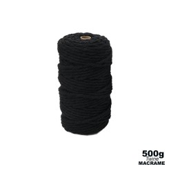 4mm - Macramé Cotton - Black| 500g