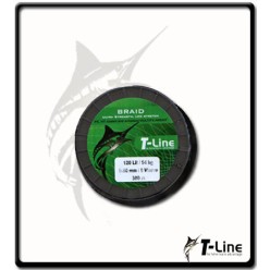 0.18mm - T-Line 8X Hard Coated Dark Green Braid - 300m | 20LB - 9kg