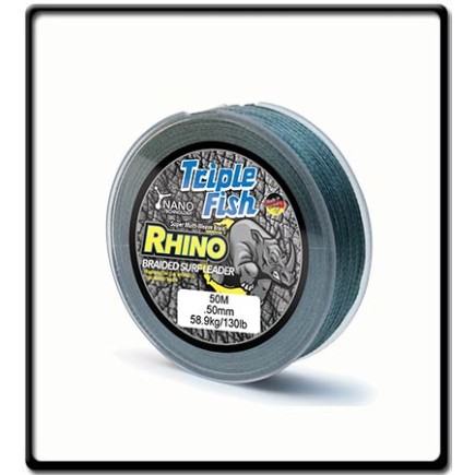 0.60mm - Tripple Fish Rhino Braid Leader - 50m | Rhino