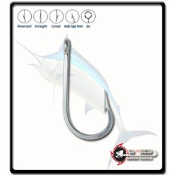 9/0 - Sword Fish Hooks - Offset Curved - Stainless Steel | SOLD PER UNIT