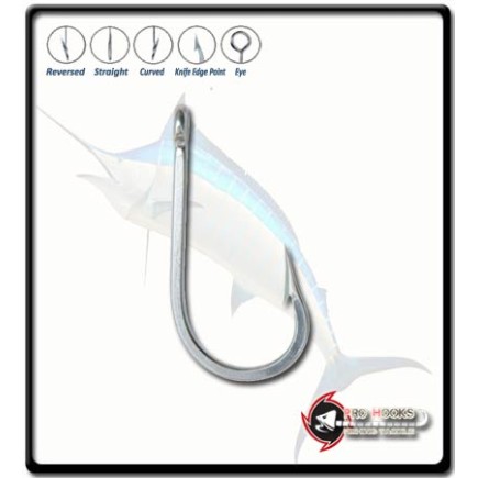 9/0 - Sword Fish Hooks - Offset Curved - Stainless Steel | SOLD PER UNIT