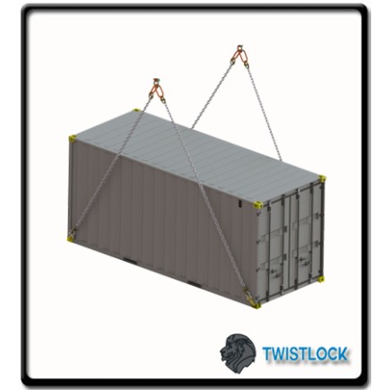 Container Lifting Lug Set - Side Entry | 4 Lugs with Quadruple Chain Slings