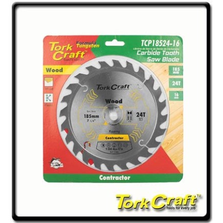 185 x 24T - Contractor Blade - 16 Circular Saw - TCT | Torkcraft 
