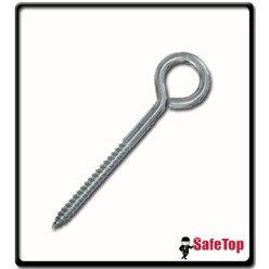 8mm x 100mm - Heavy Duty - Screw Eyes - Brass Plated | Pk 2