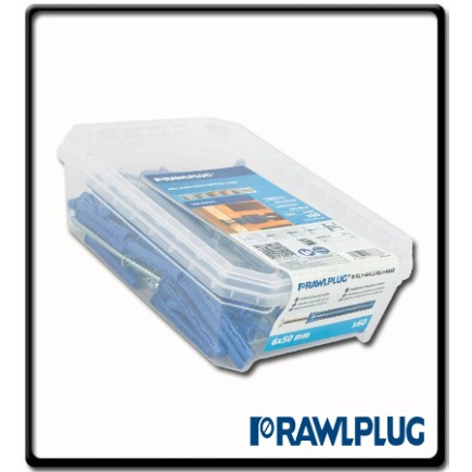 6mm x 50mm - Universal Nylon Wall Plug with Screw | 60 Pcs 6mm x 50mm - Universal Nylon Wall Plug with Screw | 60 Pcs