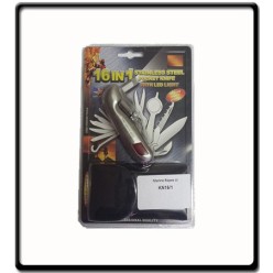 16 in 1 Stainless Steel Pocket Knife with LED Light 