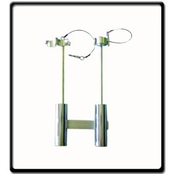 2 Rod Holder - Stainless Steel with locking latches and pins 
