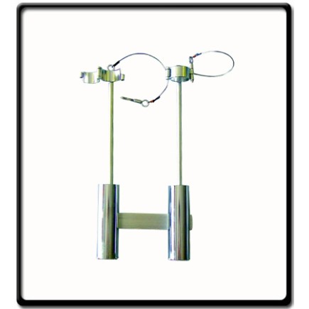 2 Rod Holder - Stainless Steel with locking latches and pins 