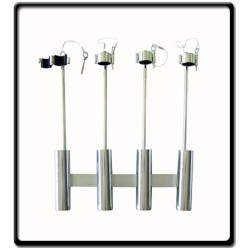 4 Rod Holder - Stainless Steel with locking latches and pins 