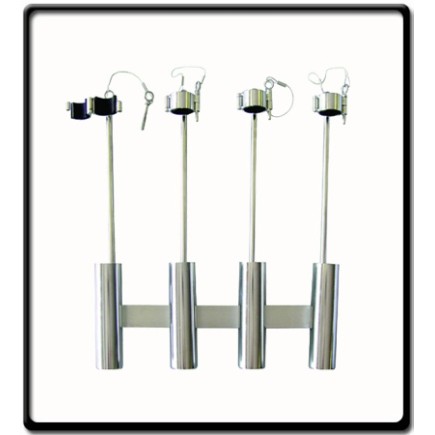 4 Rod Holder - Stainless Steel with locking latches and pins 