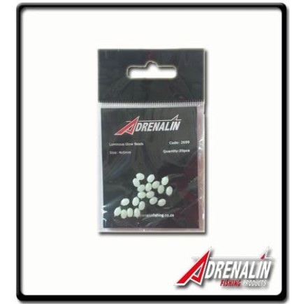 White Luminous Glow Bead 4x5mm | PK20