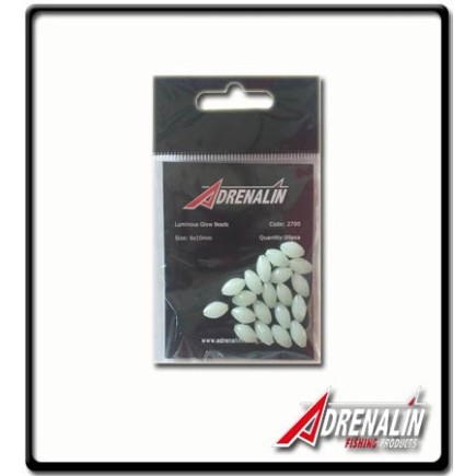 White Luminous Glow Bead 6x10mm | PK20