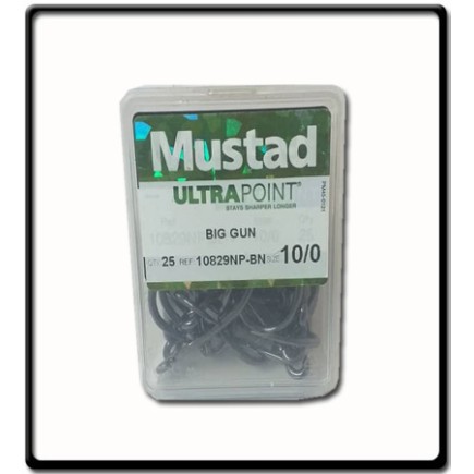 10/0 - Big Gun Hooks - Black Nickel - Blister | Mustad