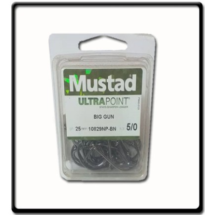 5/0 - Big Gun Hooks - Black Nickel - Blister | Mustad