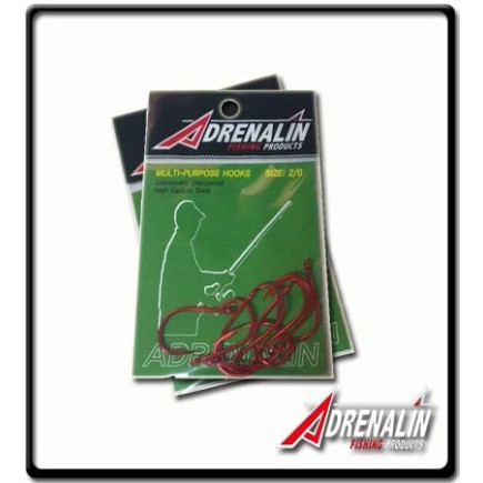 2/0 - Multi-Purpose Hooks - Red | Adrenalin