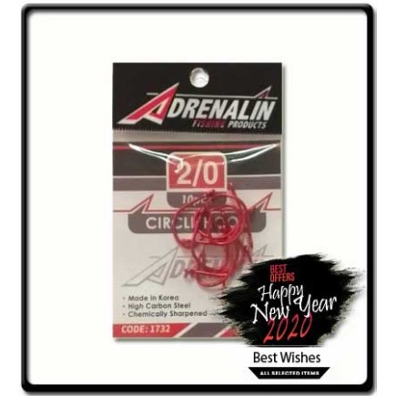2/0 - Red Circle Hooks | 10pcs