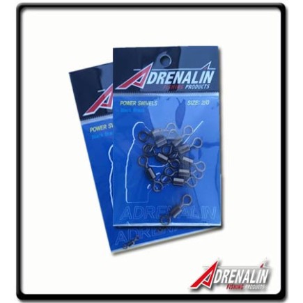 2/0 - Black Brass Power Swivels | 10Pk