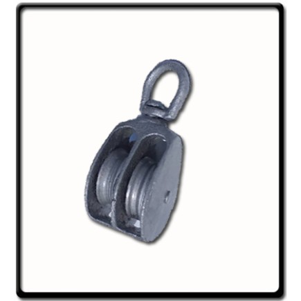 50mm Awning Pulley | Double Cast Sheave Swivel Eye