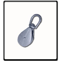 38mm Awning Pulley | Single Cast Sheave Swivel Eye