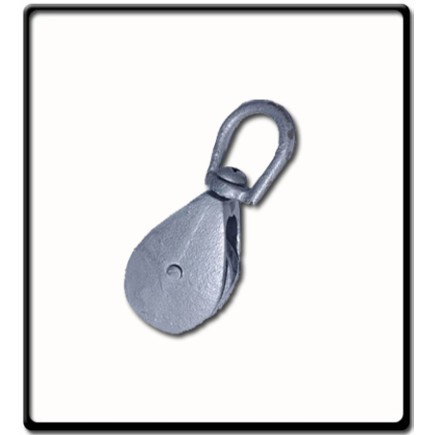 38mm Awning Pulley | Single Cast Sheave Swivel Eye