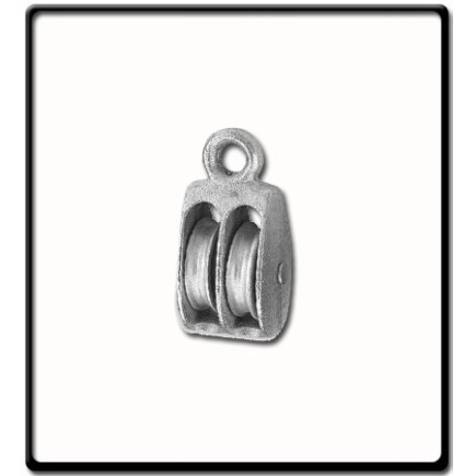 25mm Awning Pulley | Double Cast Sheave Fixed Eye