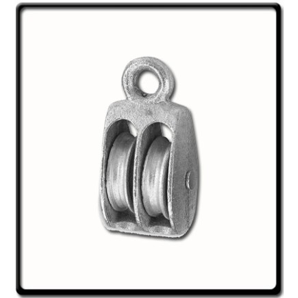 50mm Awning Pulley | Double Cast Sheave Fixed Eye