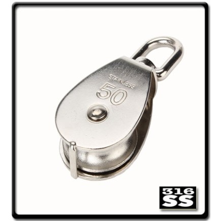 50mm - Stainless Steel Pulley - Single - 316SS | Block