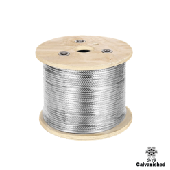 16mm - FC Galvanished Cable - 6x19, Dry , RHOL | SOLD PER METER