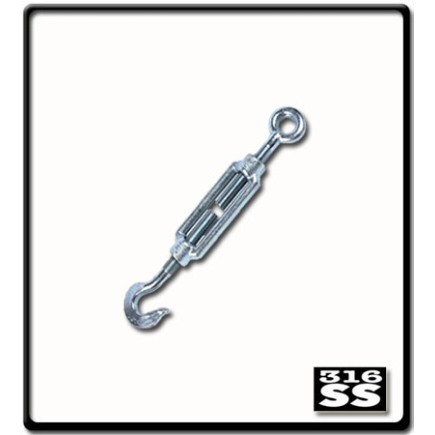 5mm - Turnbuckle - Stainless Steel - GR316 | Hook to Eye 
