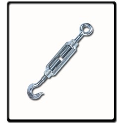 12mm Turnbuckle, EG, DIN 1480 | Hook to Eye 