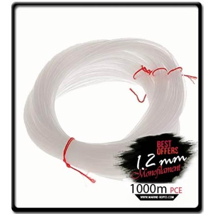 1.2mm - Longline Monofilament - 1000m Hanks | Clear