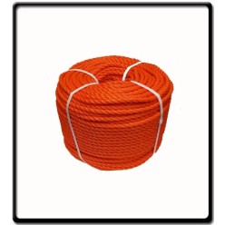 6mm Polyethelene 3-Strand Rope | Orange | SOLD PER METER