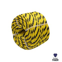 6mm Tiger Rope - Yellow / Black - 3-Strand | SOLD PER METER