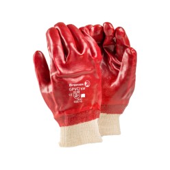 PVC Red Standard Glove - Knitted Wrist | Livingstone
