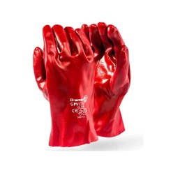 270mm - PVC Standard Red Glove - Open Cuff | Livingstone