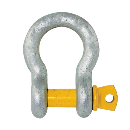 120 Ton - Bow Shackle - Screw Pin Type, Grade S - Yellow Pin | Galvanised