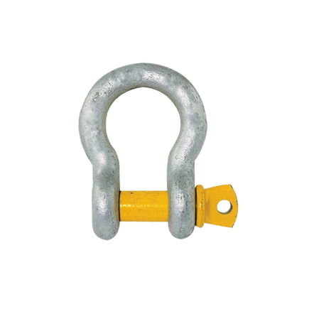6.5 Ton | 22mm - Bow Shackle - Screw Pin Type, Grade S - Yellow Pin | Galvanised