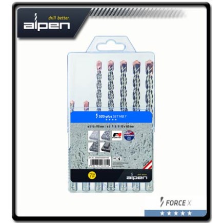 7 Pcs - SDS-Plus Hammer Drill Bit Set | Force X