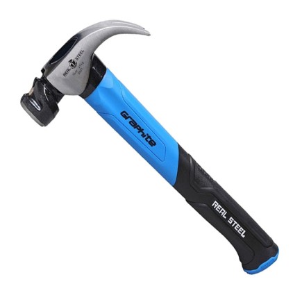 454g Jacketed  Curved Claw Hammer, 16 oz | Graphite Handle