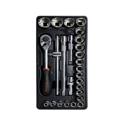 26Pc - Socket wrench set with ½ inch drive | Fixman