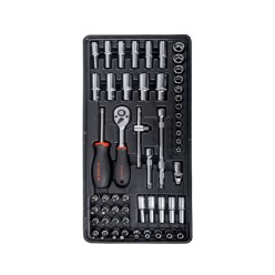 56Pc - Socket wrench set with ¼" accessories| Fixman