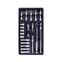26 Piece 3/8 inch drive Sockets and Bits Tray Set  | Fixman