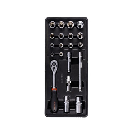 20 Piece 3/8 inch drive Socket Wrench Tray Set  | Fixman