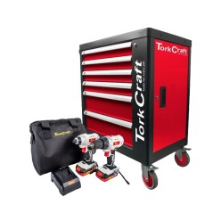 6 - Drawer Roller Tool Cabinet 184PC TC620050 C/W Drill & Impact Driver | Tork Craft 