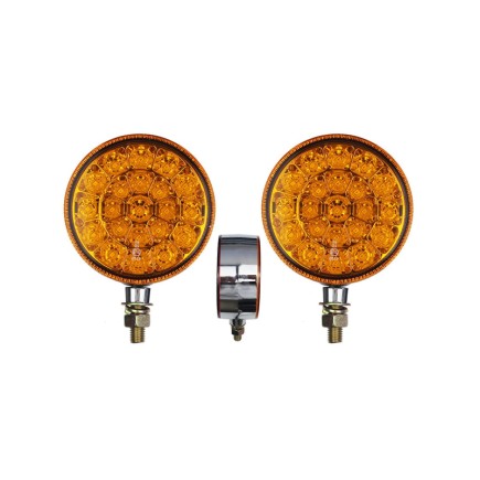 153x115x51.5mm - Amber/Amber LED pedstal double-faced signal lamp -  Flush Mount | Trucklamps