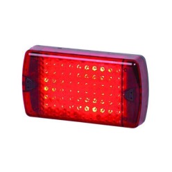 178x99x35mm - 60 Square Red LED with Red Dot lens and Reflector inside -  Flush Mount | Trucklamps
